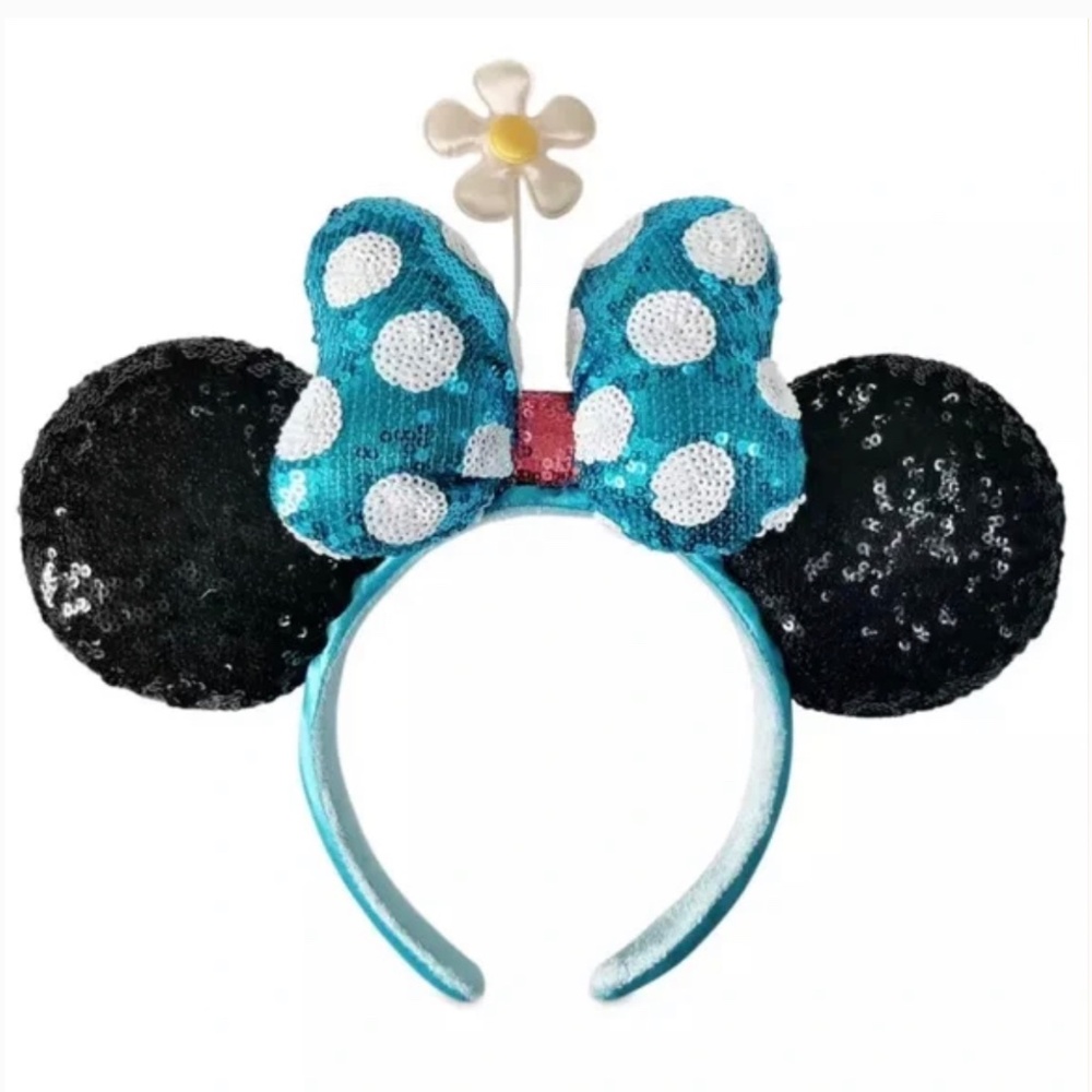 Disney Parks Exclusive - Minnie Mickey Ears Headband - Bow Flower Polka …